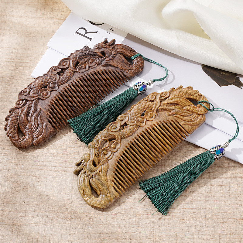 Sisir Ukiran Kayu Cendana Hijau Sisir Ukiran Sisir Kayu Cendana Sisir untuk Penataan Rambut