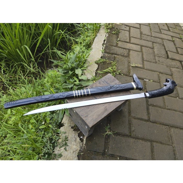 RF 09 golok panjang macan hitam bahan baja strip tajam asli 82cm