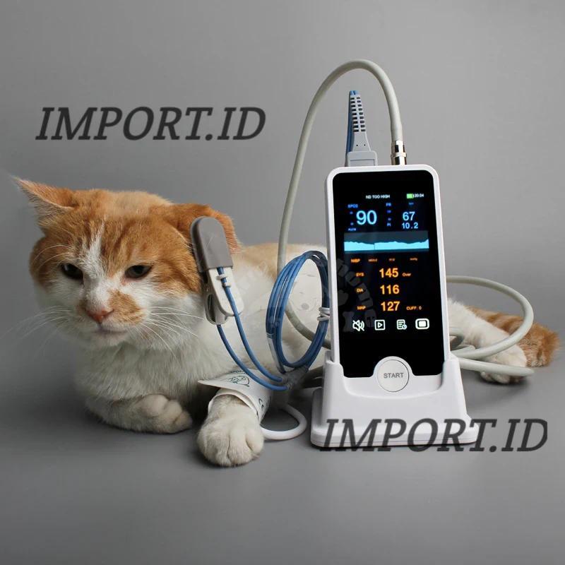 (IMPORT.CO) Vet Animal Dog Cat Monitor Sphygmometer Handheld NIBP SPO2 Function Patient Monitor Vete
