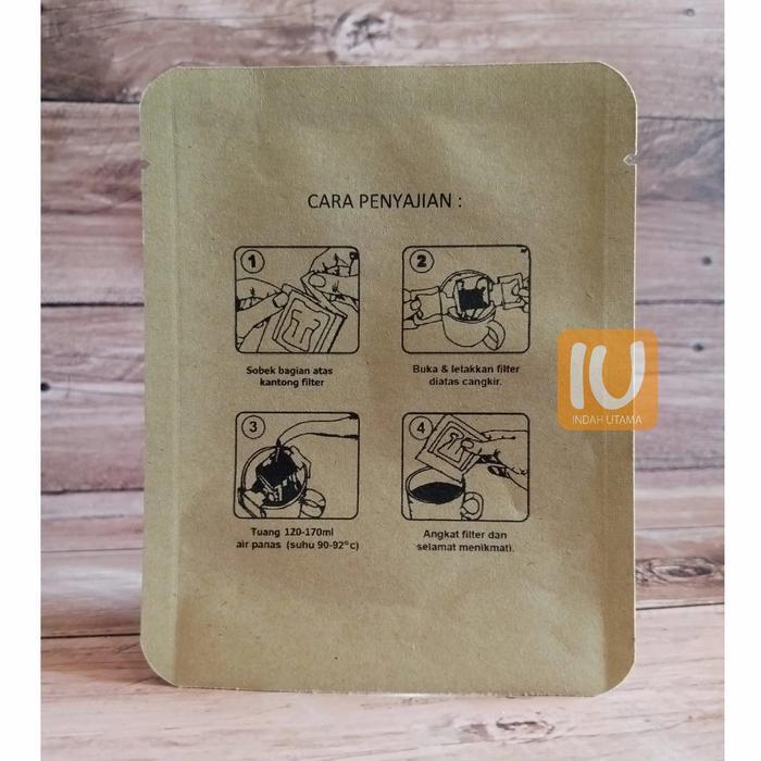 Kemasan Sachet Craft Printing Cara Seduh Kopi Drip Bag 50 Pcs - Putih