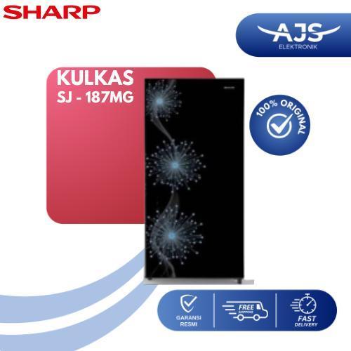 KULKAS SHARP 1 PINTU SJX187MG GARANSI RESMI - BUNGA BIRU, TANPA BUBBLE