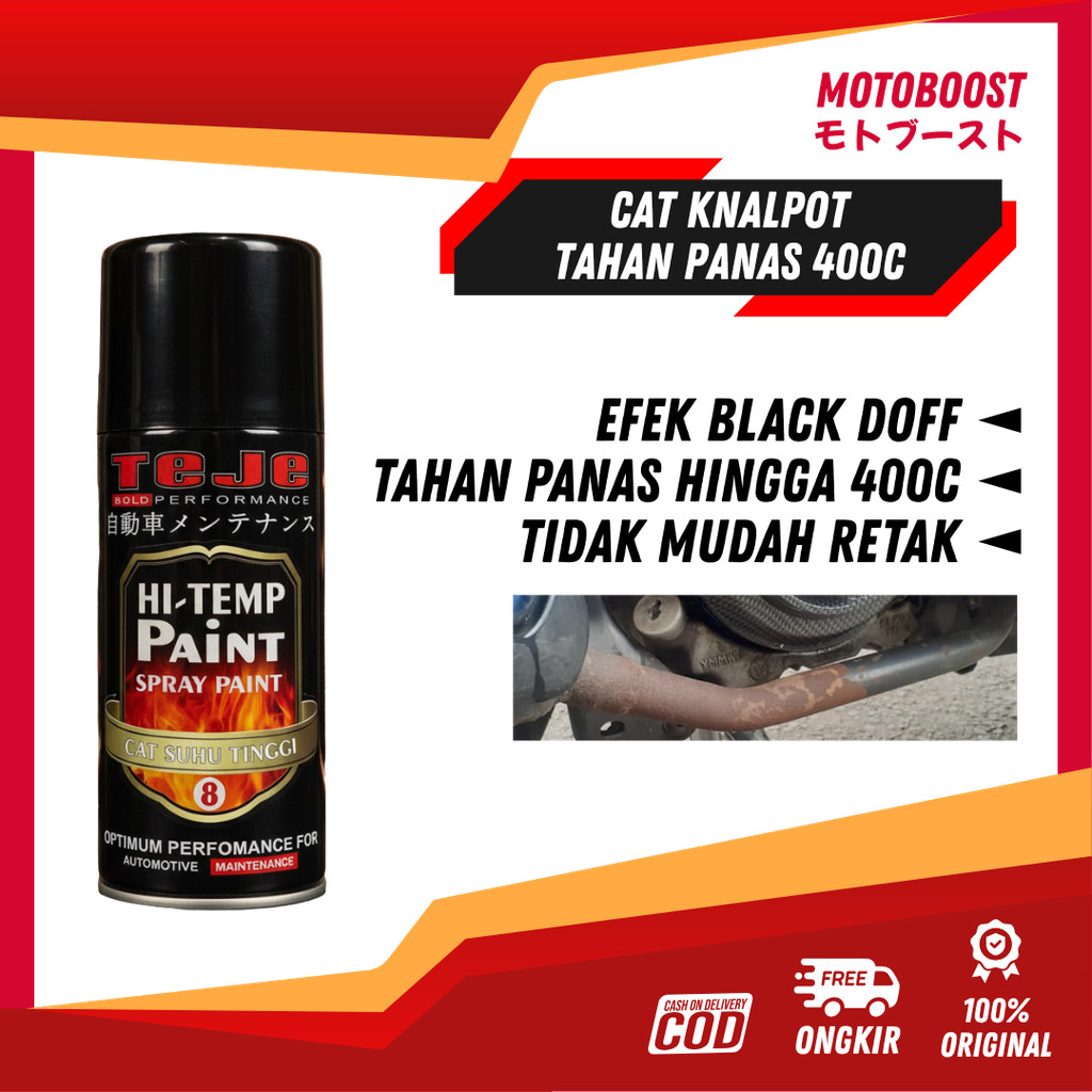 Pilox Cat Semprot HI-TEMP Anti Panas Untuk Knalpot Mesin Motor Mobil 300 CC Hitam Doff