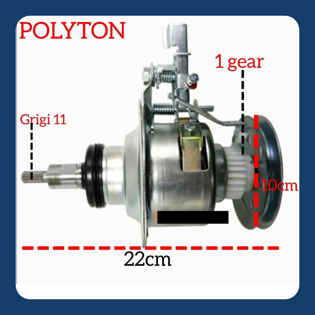 Gearbox mesin cuci POLYTRON ZERO MATIC 1 tabung