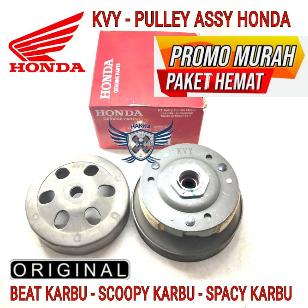 KVY ORIGINAL PULLEY ASSY SET HONDA BEAT KARBU, PULLEY ASSY SET HONDA SCOOPY KARBU, PULLEY ASSY SET H