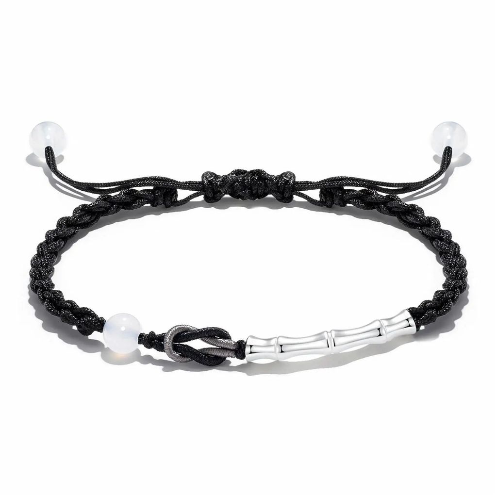 Gelang perak sterling 999 anak laki-laki dan perempuan ditenun tali merah tali tangan pasangan tali