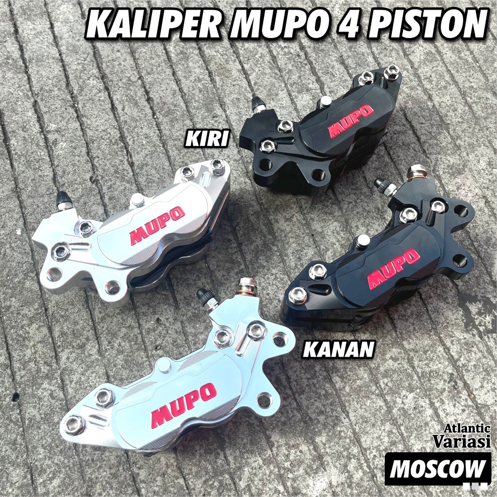 Kaliper 4Piston ORIGINAL MUPO RACE 003 Kaliper REM DEPAN 4P Z8047 Universal Untuk Semua Motor Vario 