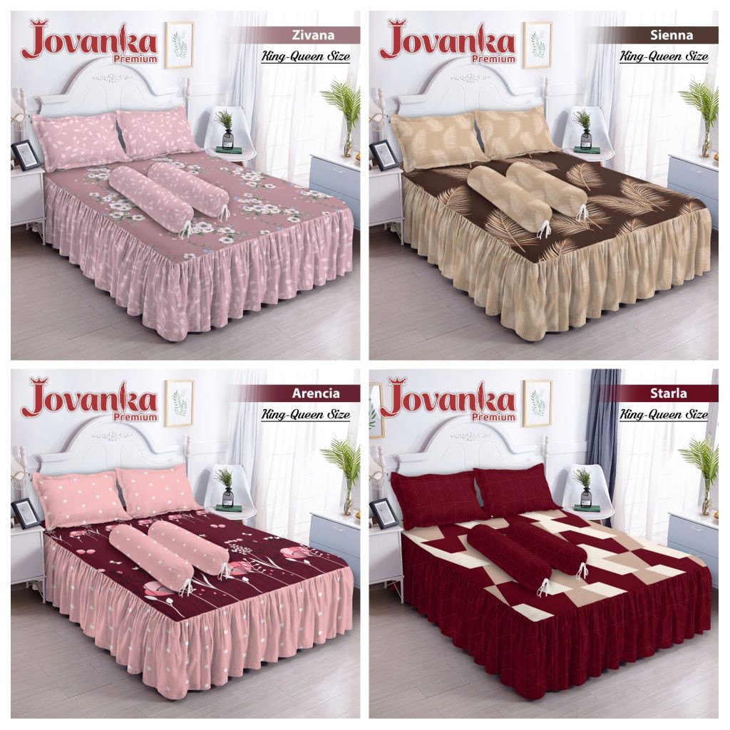 Sprei Rumbai Jovanka Ukuran King Size 180x200x30