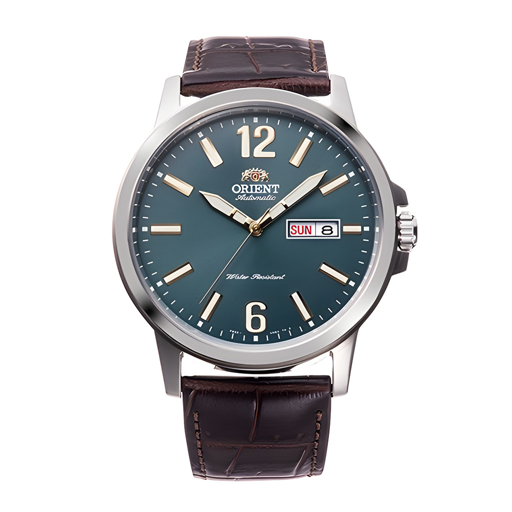 Jam Tangan Pria Orient Contemporary RA-AA0C06E Automatic Green Dial Brown Leather Strap