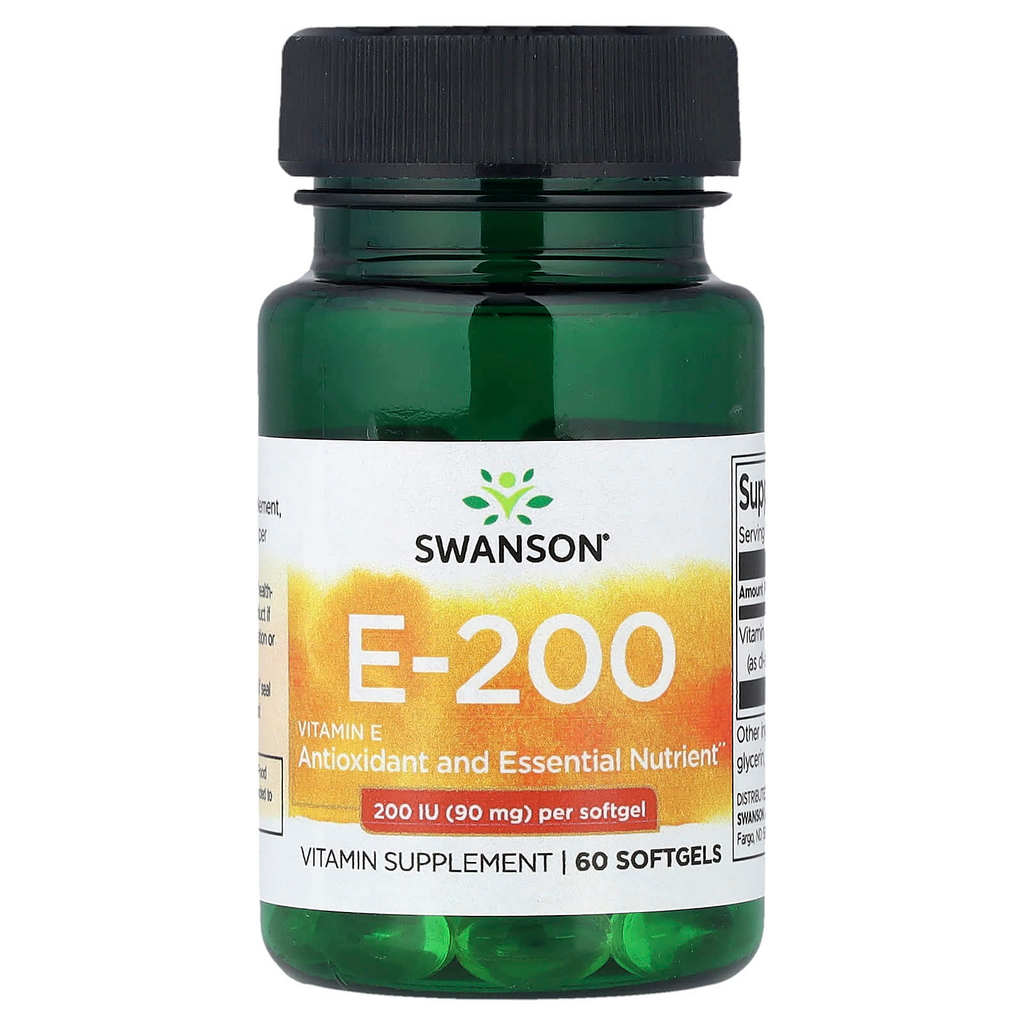 Swanson, Vitamin E-200, 90 mg (200 IU), 60 Softgels