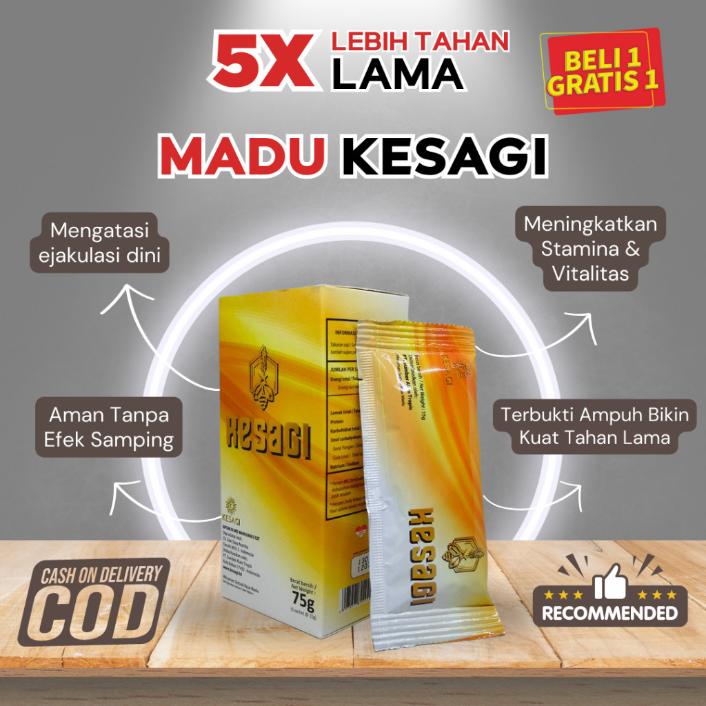 1 Box Madu Herbal Kesagi 5 Sachet - Peningkat Stamina Pria Alami, kesagi asli