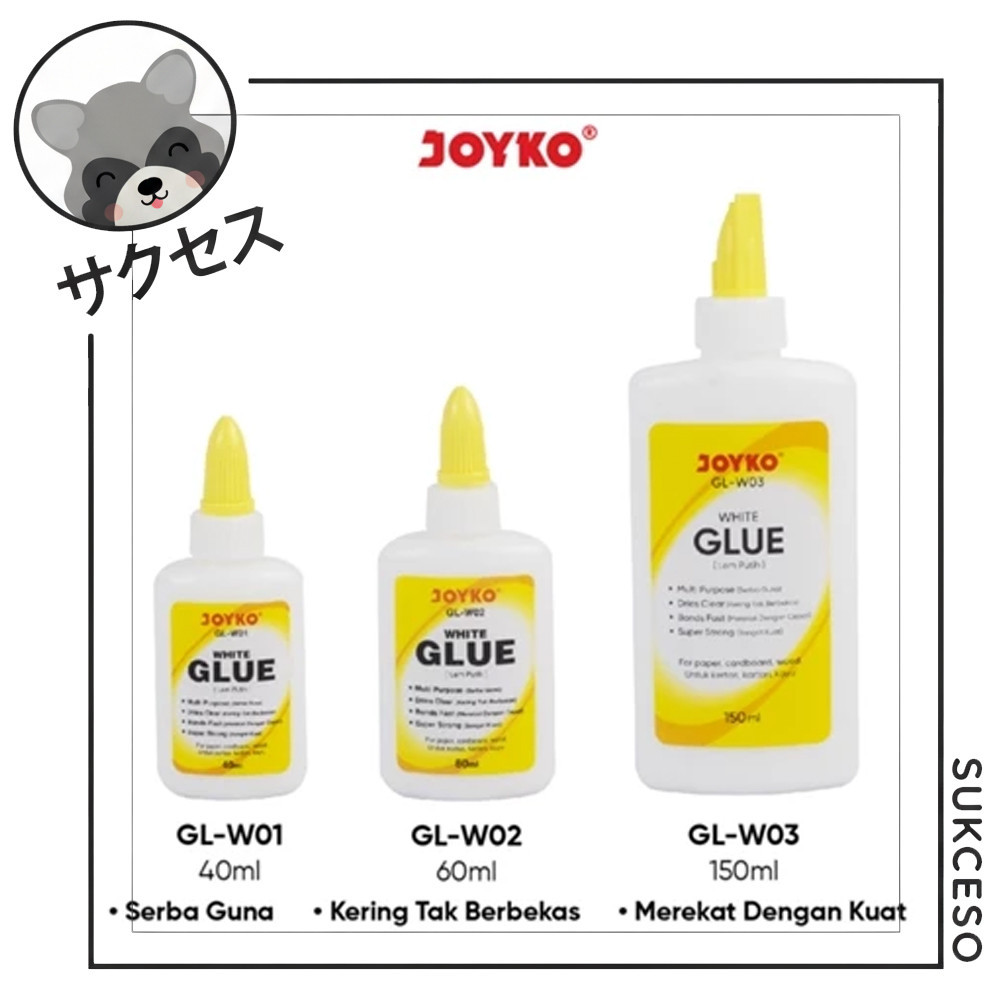 Joyko GL-W01-W02 White Liquid Glue Lem Putih Kertas  & Kayu Joyko
