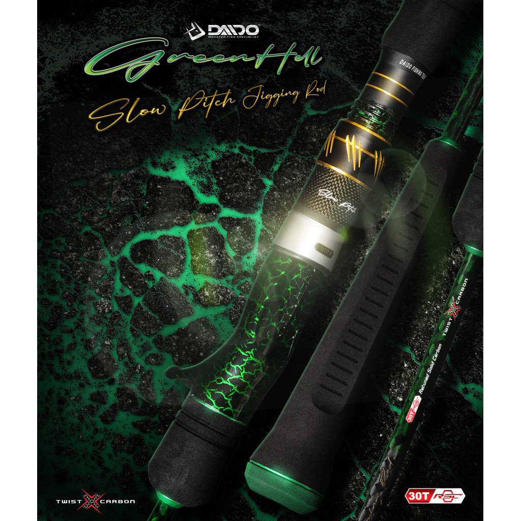 Joran Pancing DAIDO GREEN HELL One Piece BC 185cm Jigging (15kg - 25kg) OH Fuji Murah