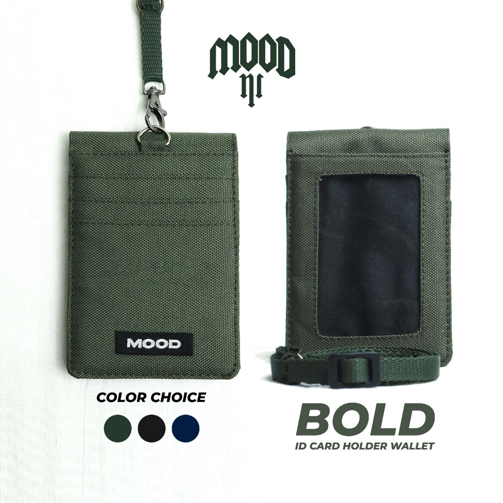(Pena Paperclip) Id Card Holder Name Tag Wallet Lanyard Bold by Mood Adventure