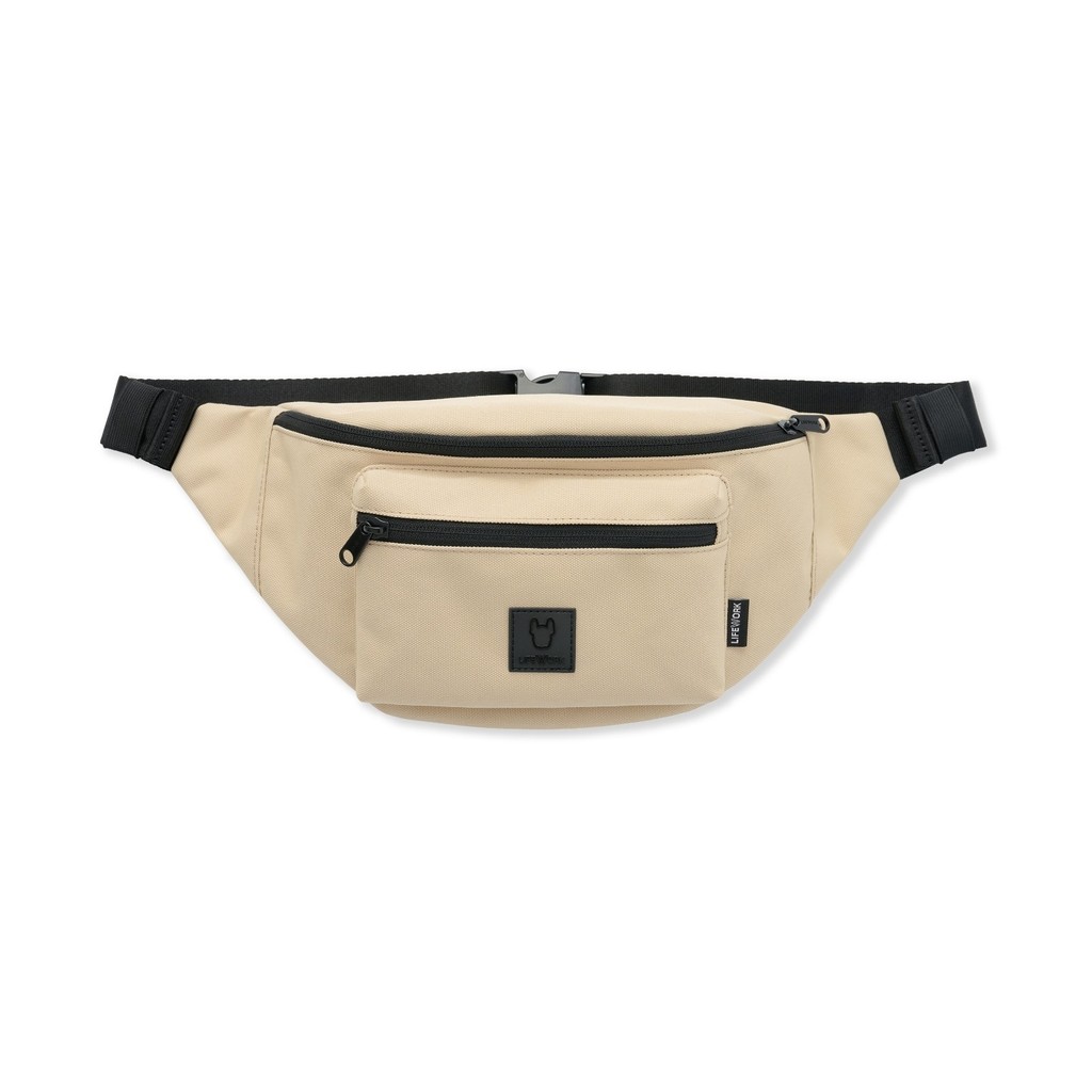 LIFEWORK - Square Wappen Hip Sack Beige - Tas Acc Beige Unisex