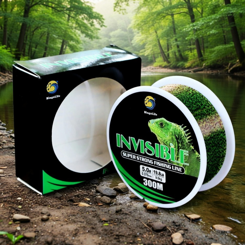 Senar Pancing Nilon Monofilamen Bunglon Kuat 1.7kg~15.8kg Invisible Fishing Line 300m Tali Pancing S
