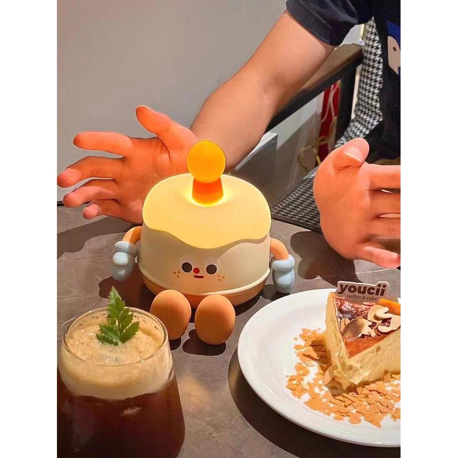 ON SALE  Birthday Cake LED Night Light Lamp| Lampu recharge lampu sentuh tepuk bentuk kue ulang tahu