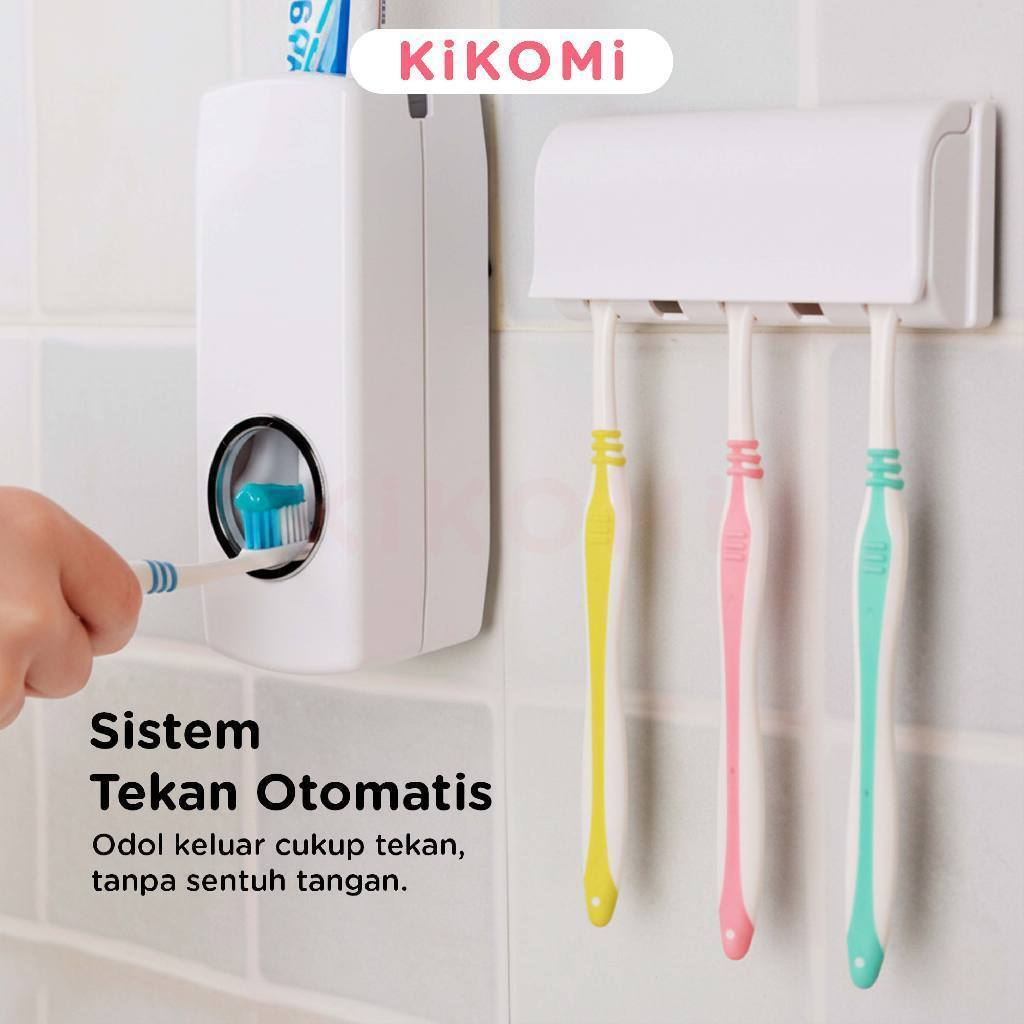 Set Dispenser Pasta Gigi Odol Dan Rak Cantolan Tempat Sikat Gigi — 10