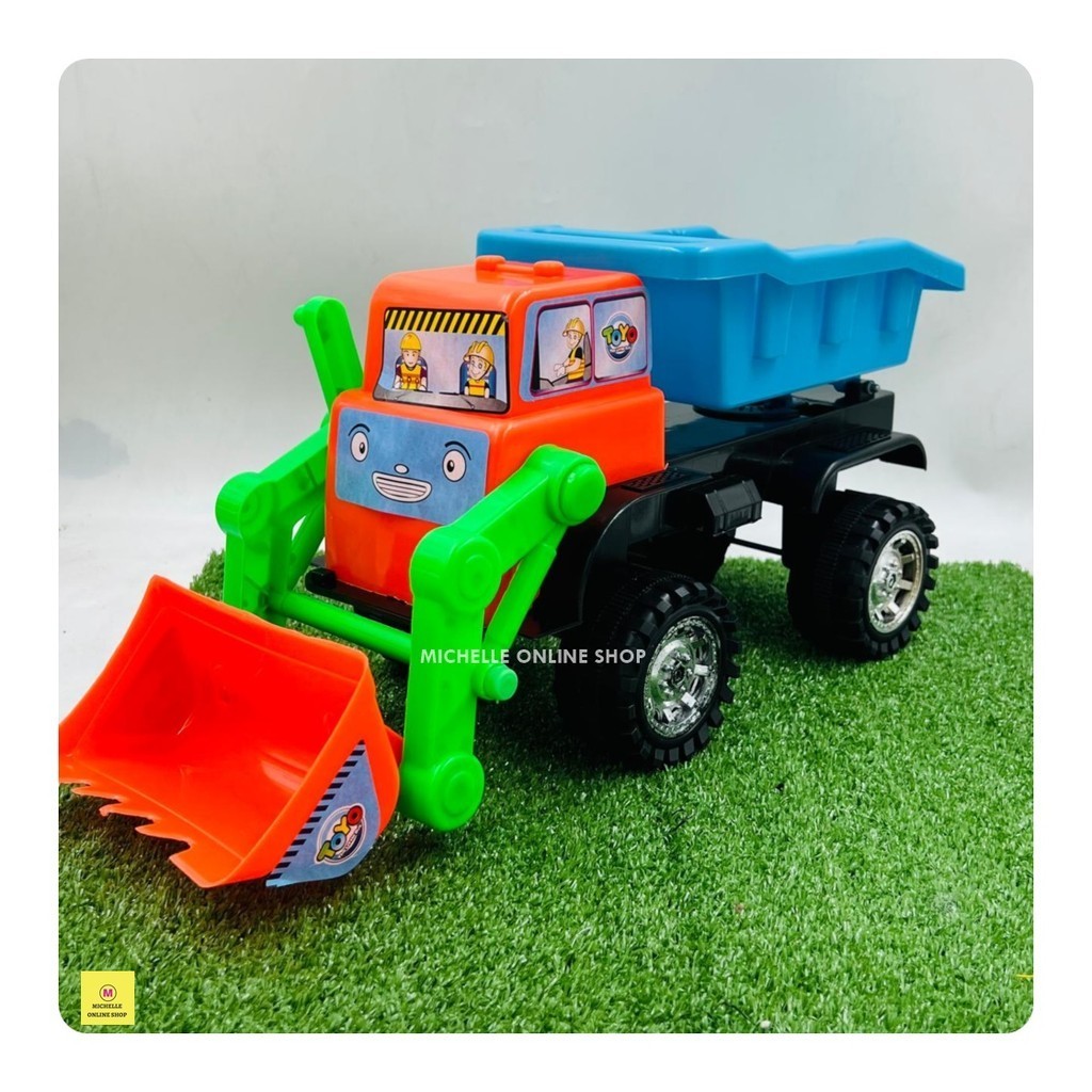 MAINAN MOBIL TRUK PASIR + BULDOZER / TRUK BANK BESAR