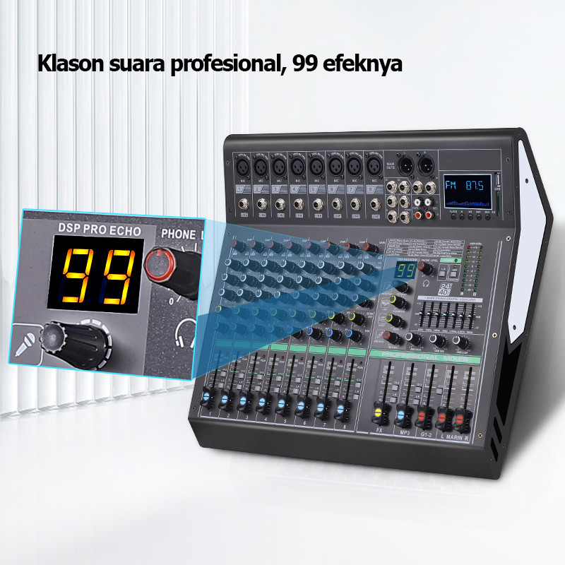 GM80S/GM120S,mixer audio,mixer karaoke,pencampur audio,built-in 7-band EQ,bawaan Memiliki phantom po