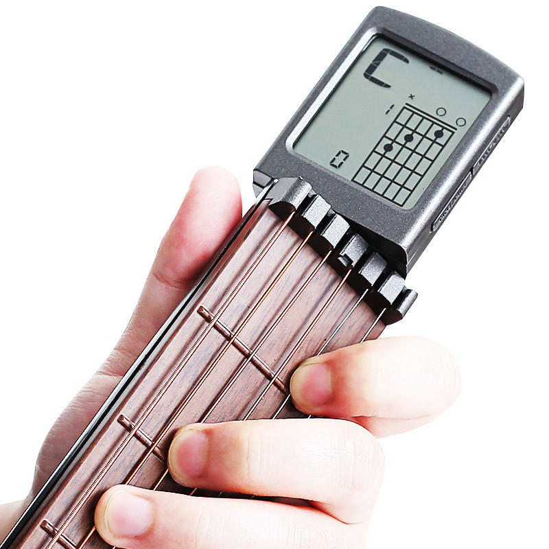 Portable Pocket Guitar 6Tone Chord Trainer Practice Tool Rotatable agram Chord Screen Guitar Finger 