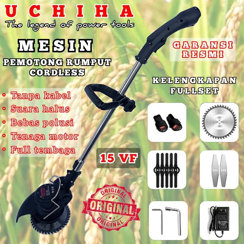 SALEMesin potong rumput padi uchiha uciha brush cutter cordless baterai tanpa kabelTERMURAH