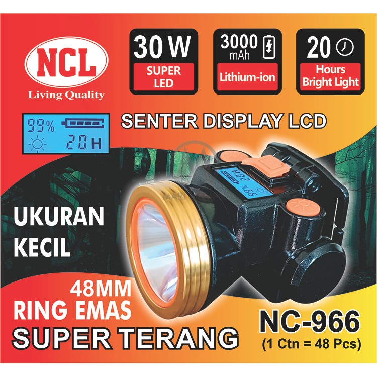 Senter Kepala Kecil Digital Super Terang NC-966