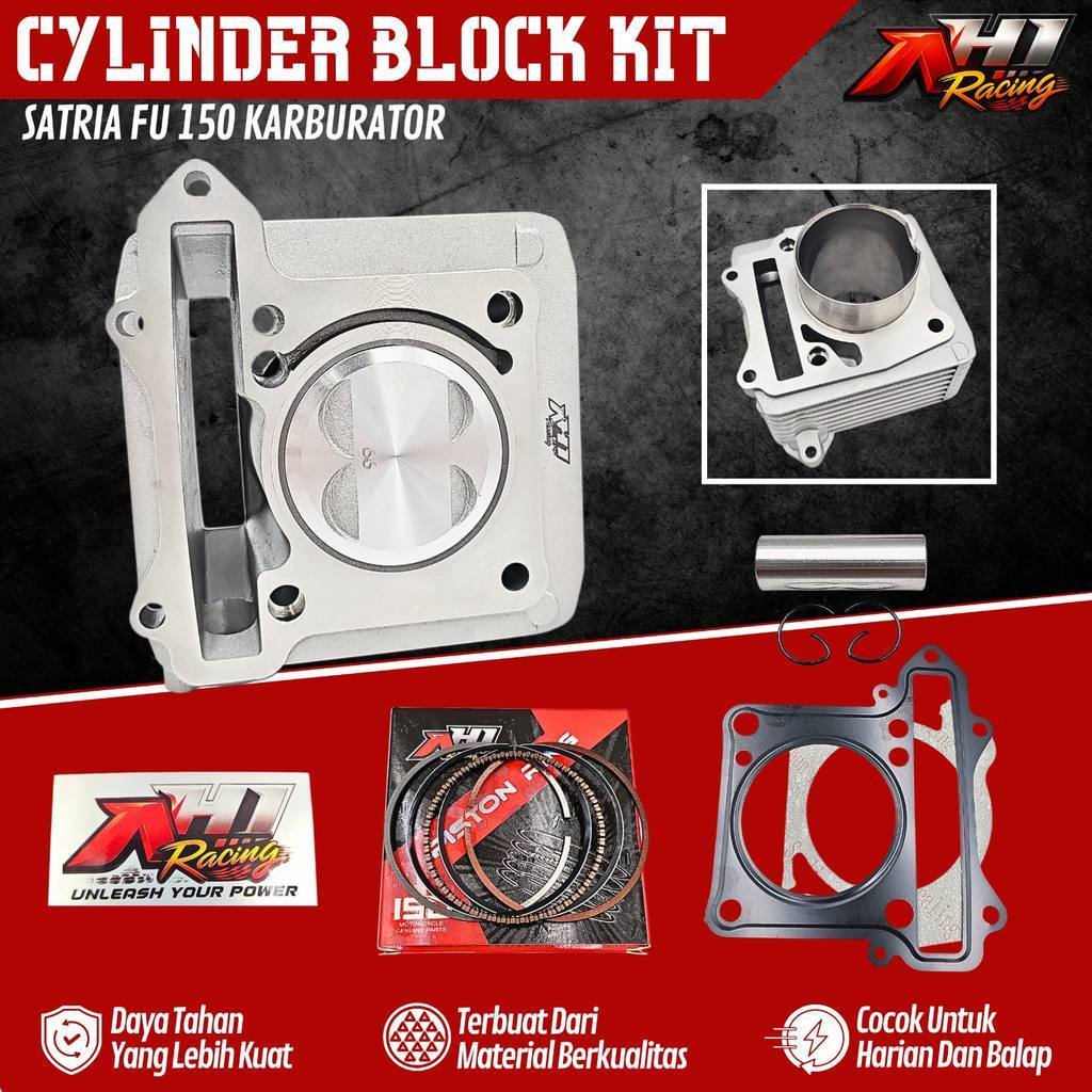 AH1 CYLINDER SUPER IRON CASTING BLOK SEHER BORING KOMPLIT BORE UP SATRIA FU 150 KARBURATOR FU150 KAR