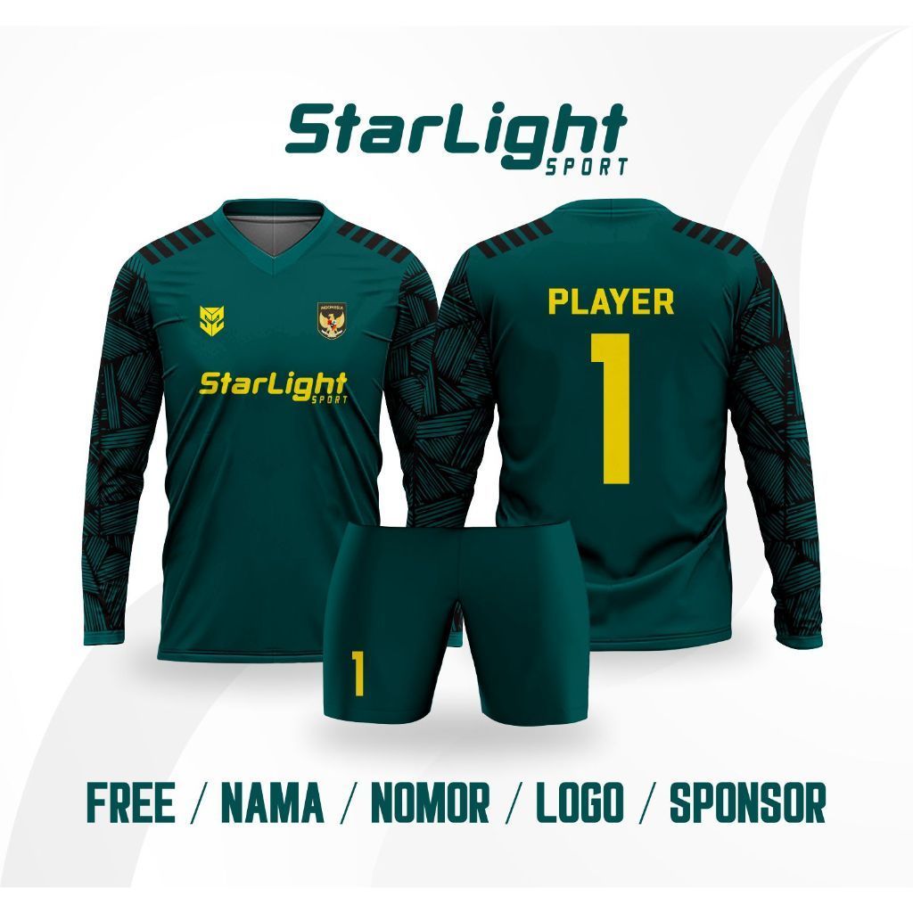 CANDUSHOP JERSEY KIPER LENGAN PANJANG SEPAK BOLA FUTSAL PRINTING CUSTOM