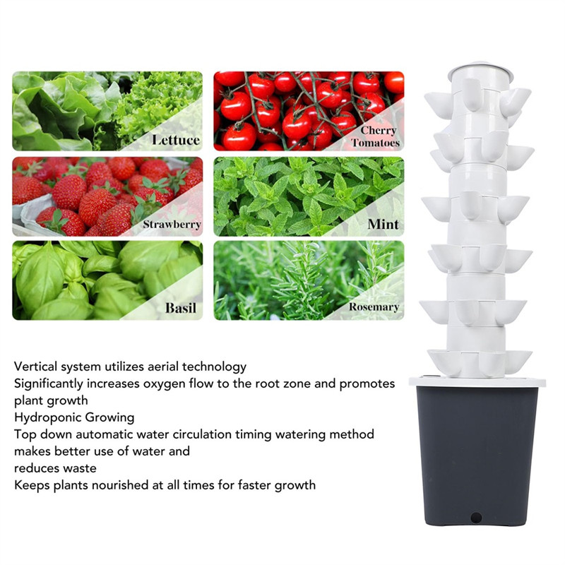 RALCAFor Hydroponic Gardening Lovers Vertical Garden Planter, 30 Pot For Hydroponic Tower, Growing S
