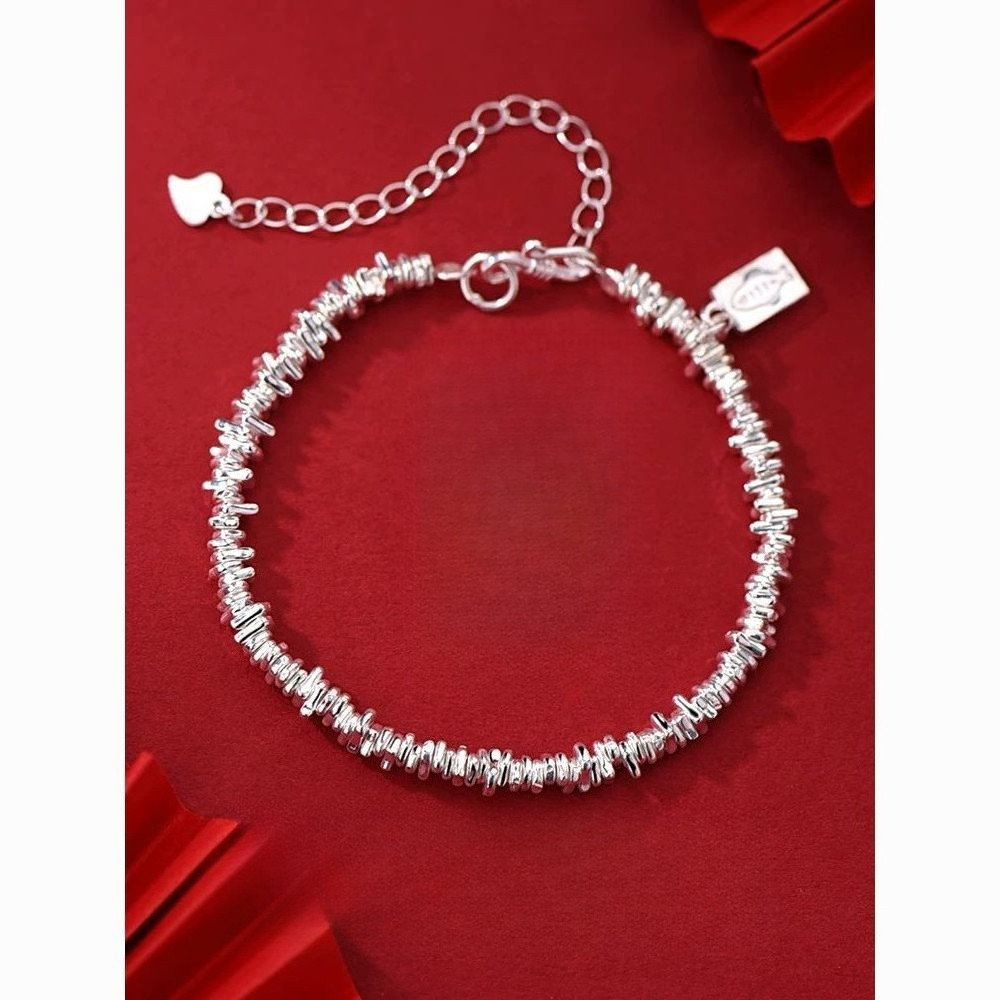 Beberapa tael gelang perak pecah perak murni, gelang ringan wanita.