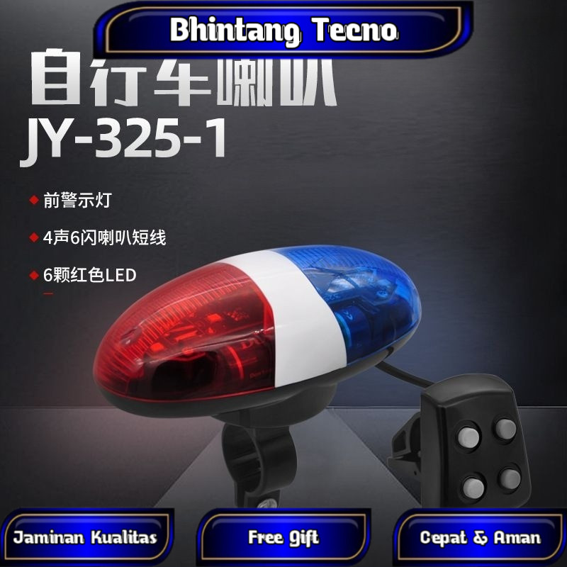 MODEL TERBARU LAMPU LED JING YI JY-325-1 325B sepeda 4-nada klakson elektronik lampu belakang sepeda