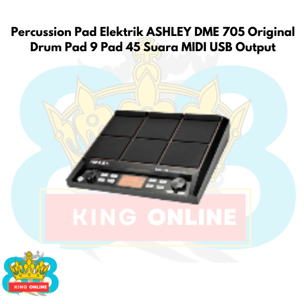 Percussion Pad Elektrik ASHLEY DME 705 Original Drum Pad 9 Pad 45 Suara MIDI USB Output