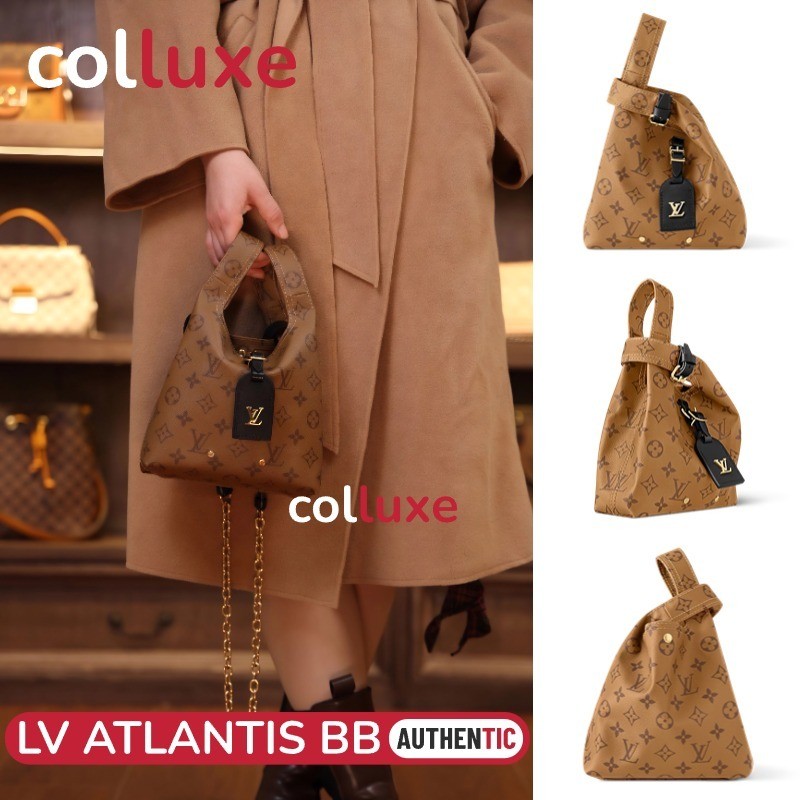 Menyediakan resi Louis Vuitton LV Model tas ATLANTIS BB TOTE BAG Monogram Reverse Kanvas