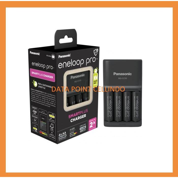 Panasonic Quick Charger Eneloop Pro BQCC55 include 4 baterai 2 jam BQ-CC55 Fast Charging