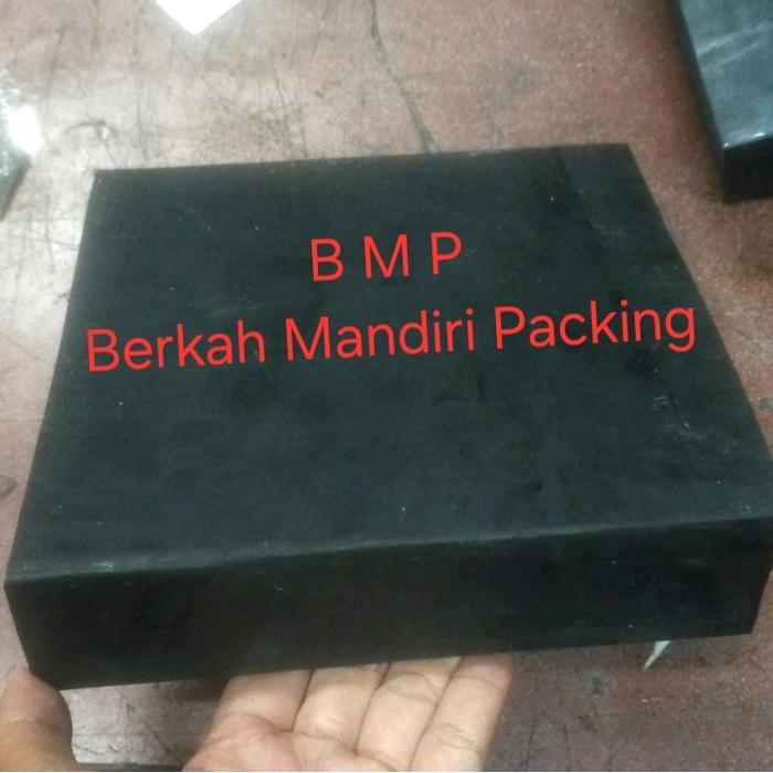 Karet Bantalan Hitam 50Mm x 50Cm x  50Cm/Karet Keras Hitam