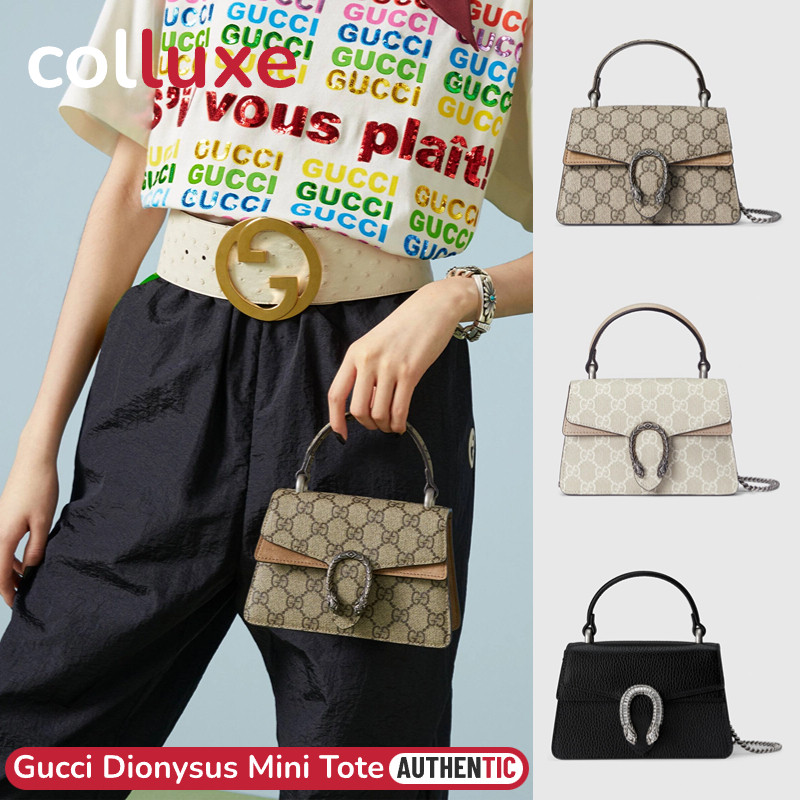 BARUTas Tote Mini Gucci Dionysus 18cm Tas Kanvas GG Supreme