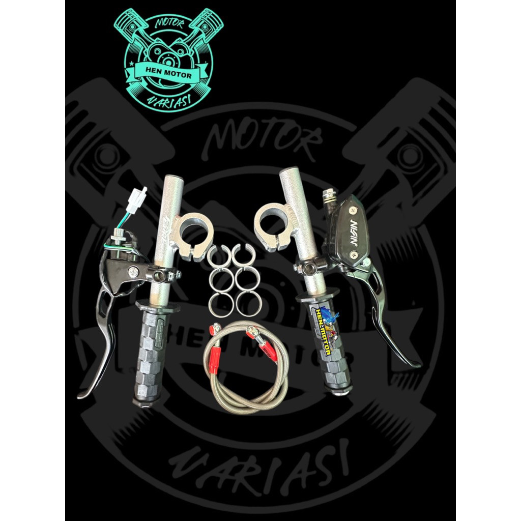 paket Lengkap Stang Jepit plus Master rem Oval Selang Clip-On Plus Ring 26 30 31 33 Untuk Motor Rx K
