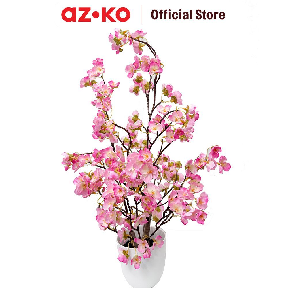 AZKO Forhom 55 cm Bunga Artifisial Malus Dengan Pot - Pink Artificial Flower Bunga Hias Bunga Sintet
