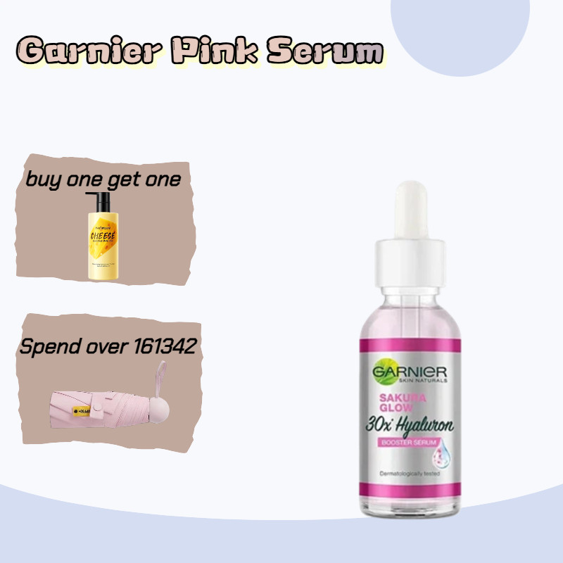 Garnier Thailand Pink Capsule Serum - Brightening Serum with Vitamin C & Lemon Extract, For Dull Ski