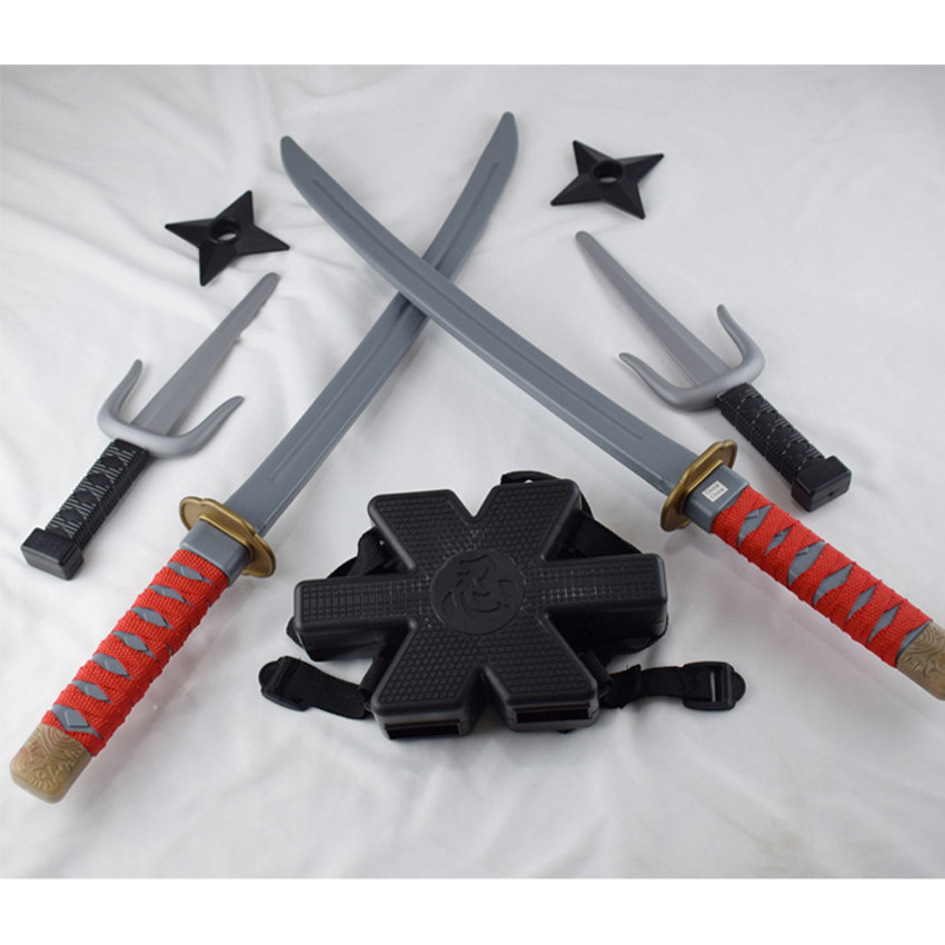 Mainan Ninja Super Weapon / Mainan Senjata Ninja / Senjata COS Ninja / Set Pedang Ninja Bahu Ganda