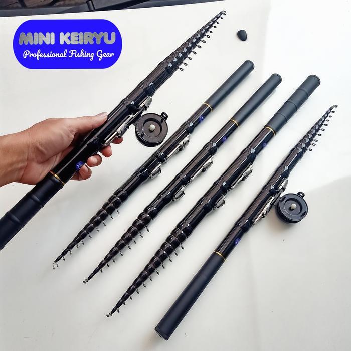 Joran Tegek Mini Keiryu Super Black 450 + Reel Custom Kolongan - 450