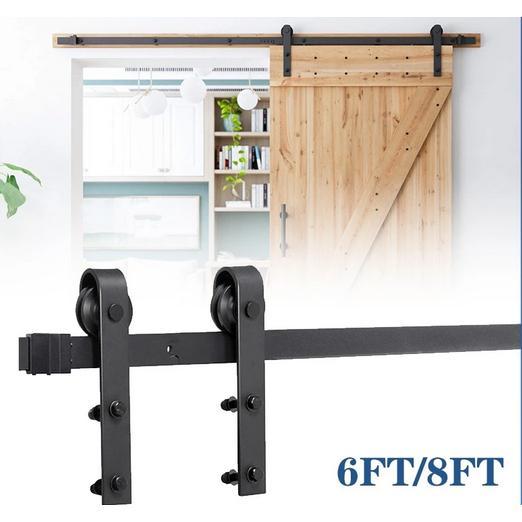Rel Pintu Geser 6FT/8FT  Untuk Barn Door Rel Pintu Geser Industrial Barn Door Sliding