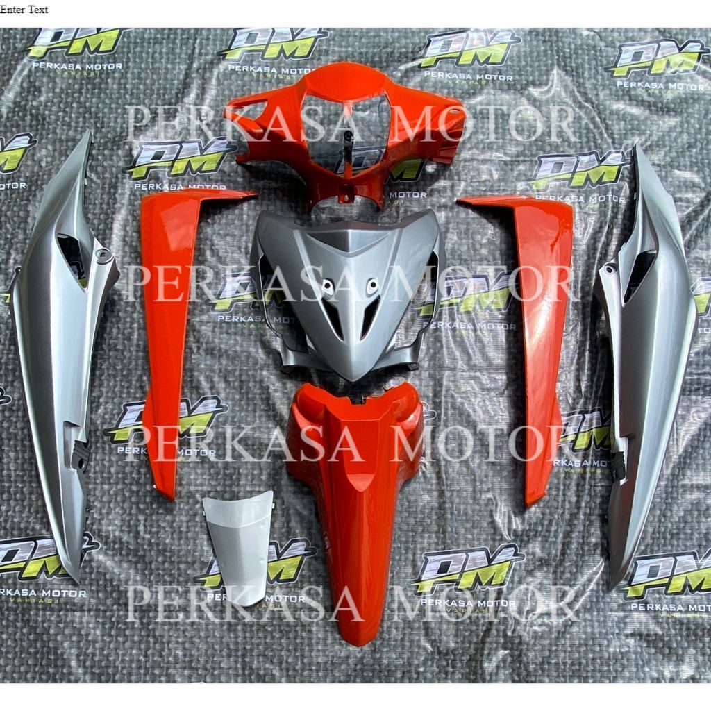 cover body Full set body halus Honda Revo lama orange silver / Revo lancip