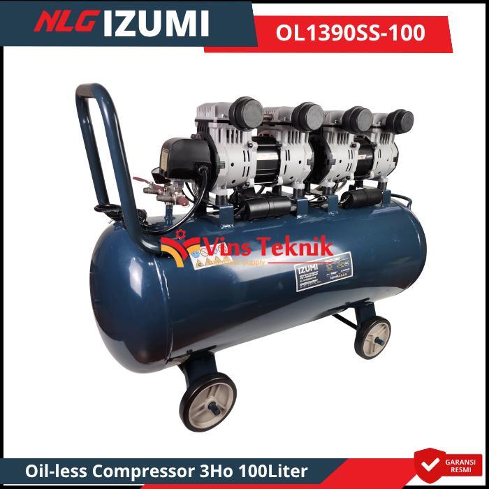 IZUMI OL1390SS Mesin Kompresor OILLESS Compressor 3HP 100L NLG IZUMI OL 1390SS-100