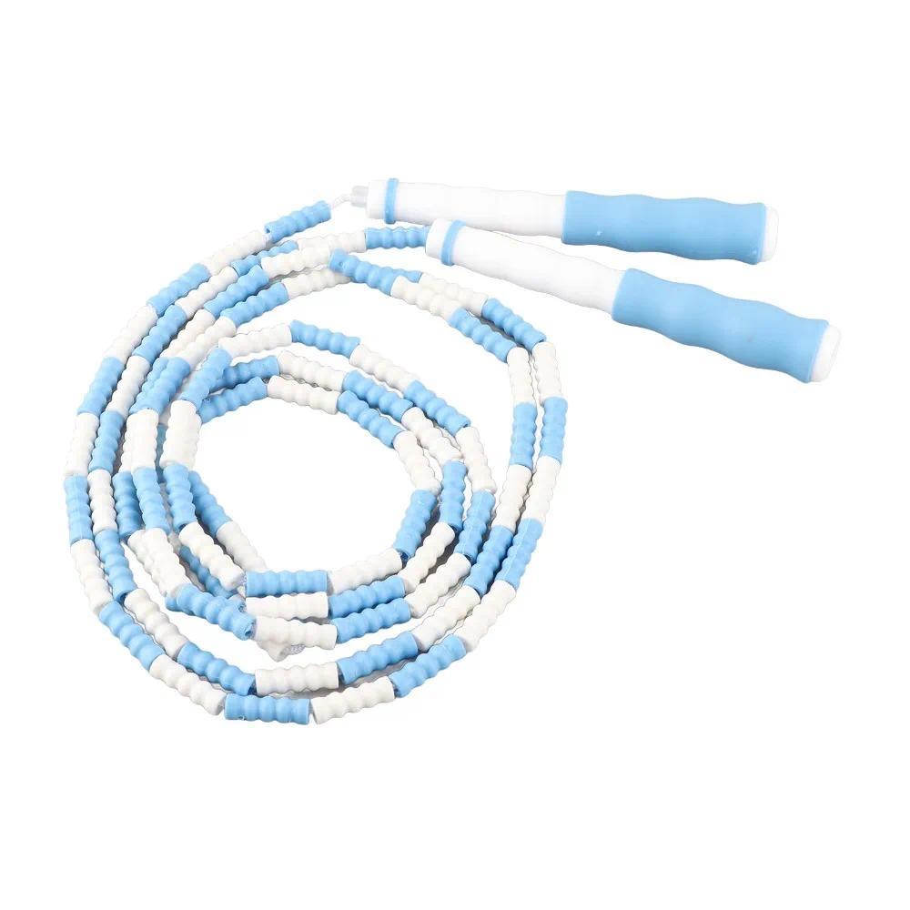 Rope Skipping PP Plastic Segmented Jumping Rope Soft Beaded Anti-Slip Handle Beaded Jump Rope Adjust
