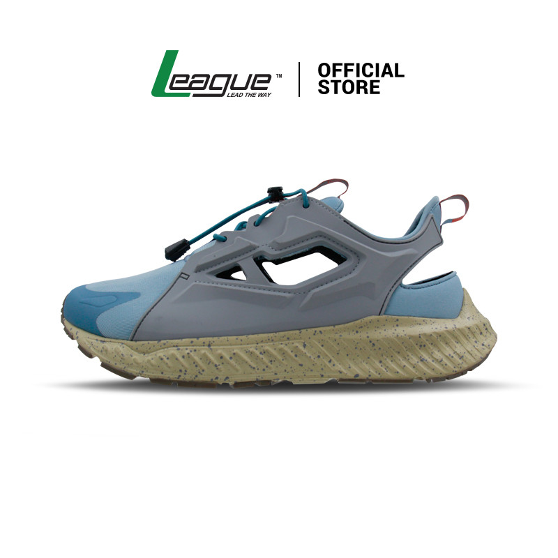 League Ghiza Blue/Brown Sepatu Running Pria