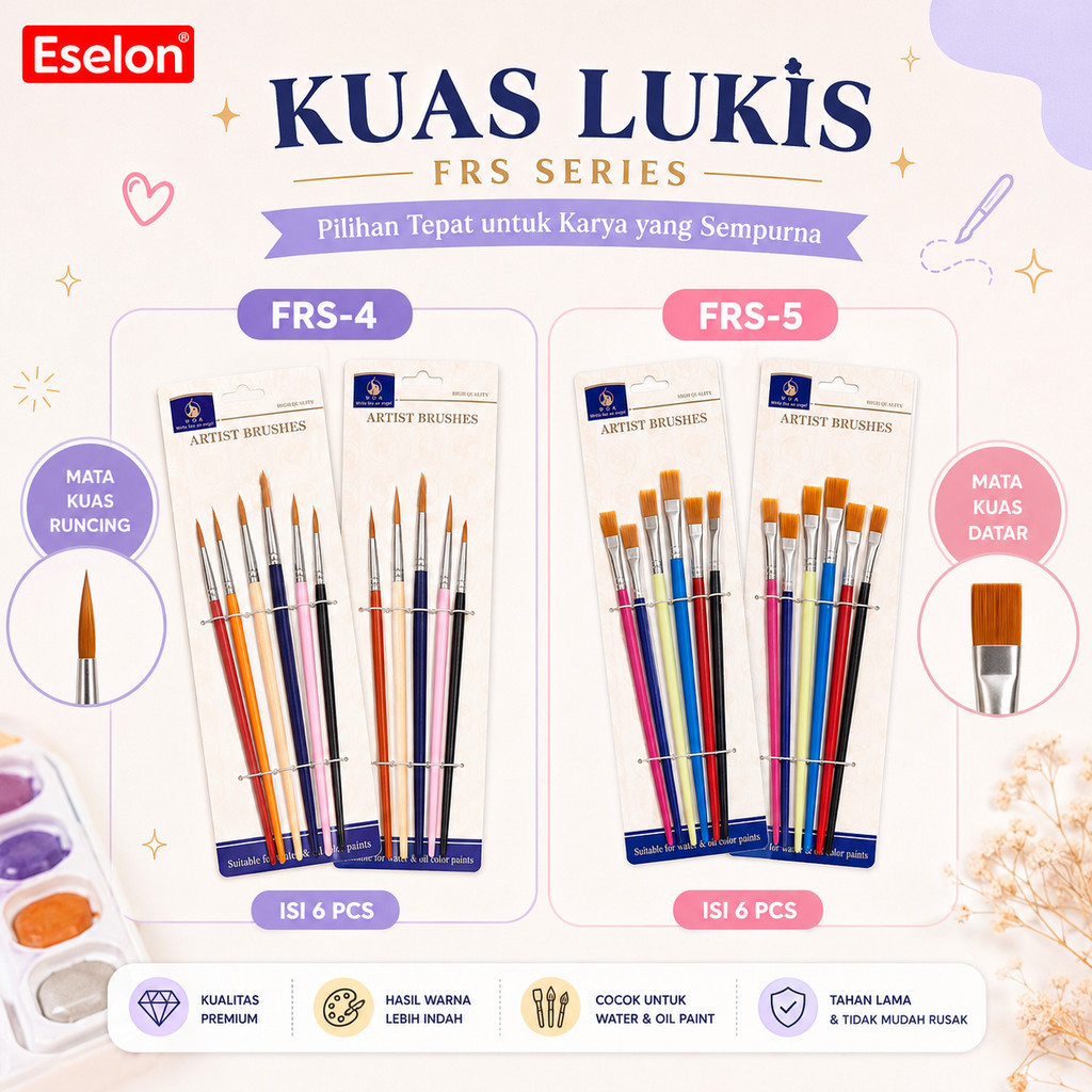 1 Set Kuas Lukis  Cat Air / 1 Pak Kuas Cat Air FRS