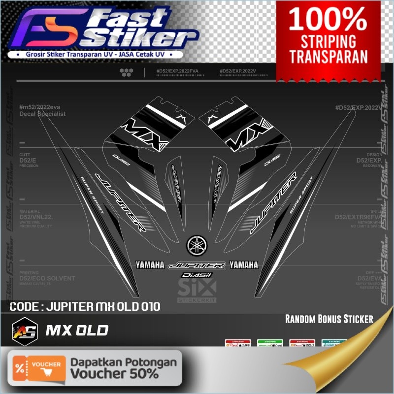 STRIPING TRANSPARAN JUPITER MX 135 OLD/STICKER VAREASI JUPITER MX OLD TRANSPARAN UV EDISI MX