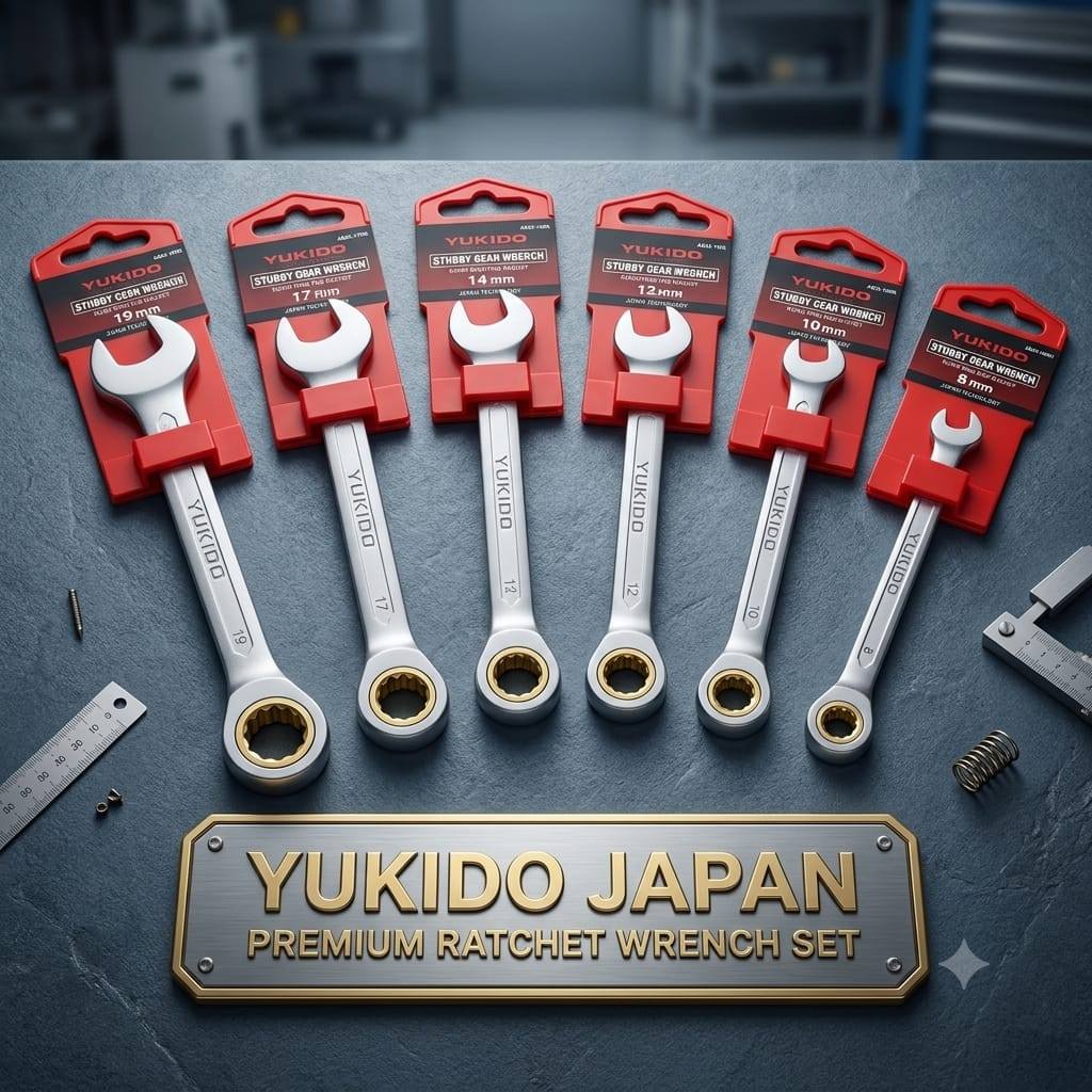 Yukido Kunci Ring Rachet 8-19mm Kunci Ring Pas Rachet 72gigi Kunci Ring Pas Rachet Kunci Ratchet