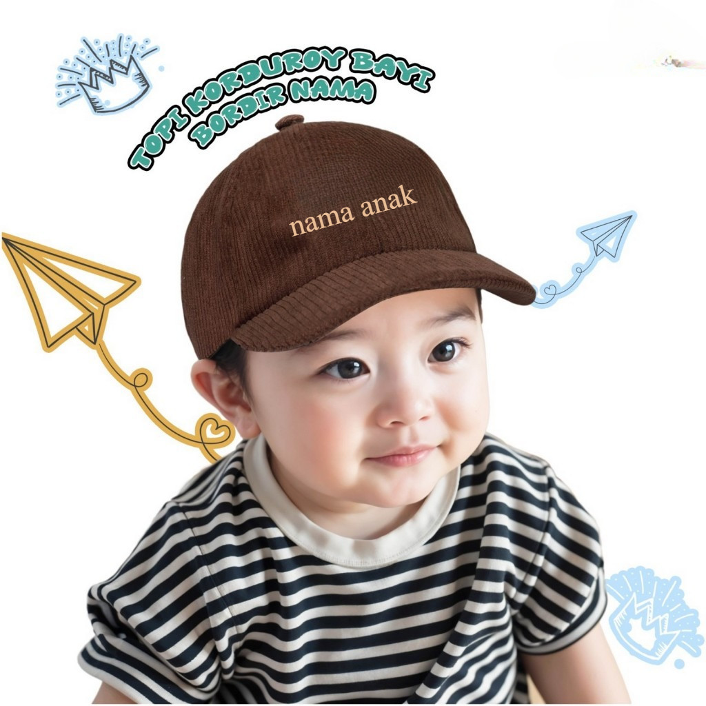 Topi Bayi Corduroy Custom Bordir Nama Premium Topi Anak Corduroy Premium Bordir Nama Topi Custom Fre